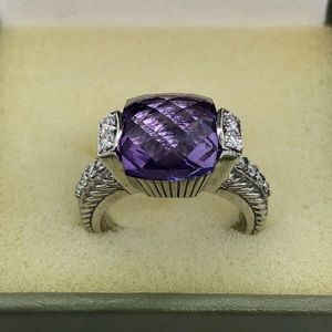 JUDITH RIPKA AMETHYST➕DIAMONIQUE RING